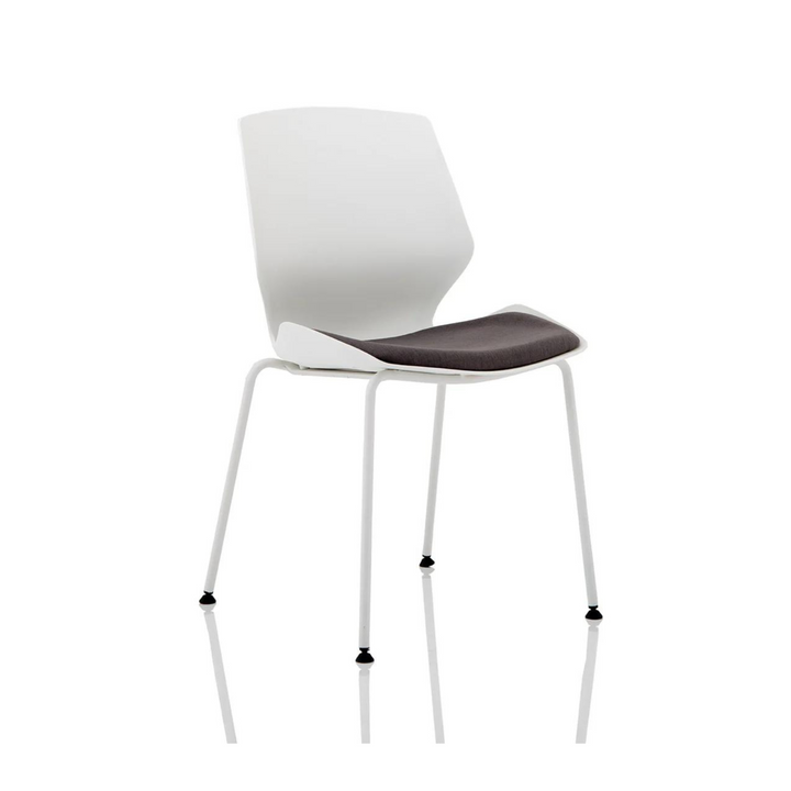 Florence White Frame Fabric Seat Visitor Chair