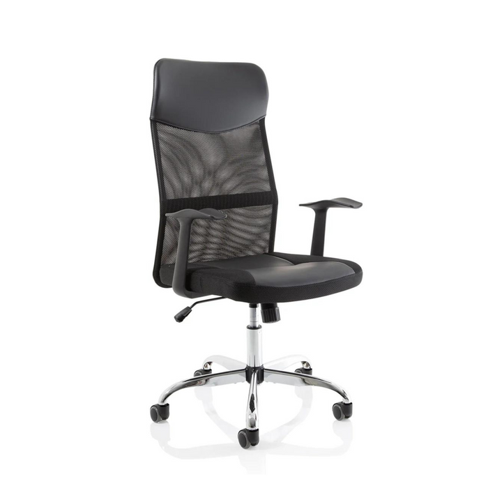 Vegalite High Mesh Back Black Executive Office Chair with Arms