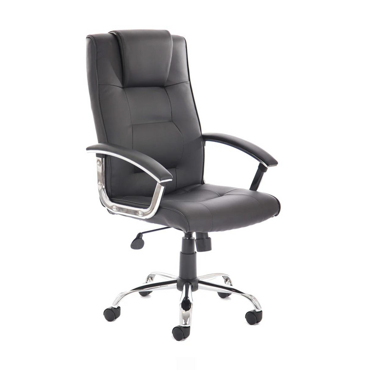 Thrift High Back Executive Black Leather Office Chair with Arms