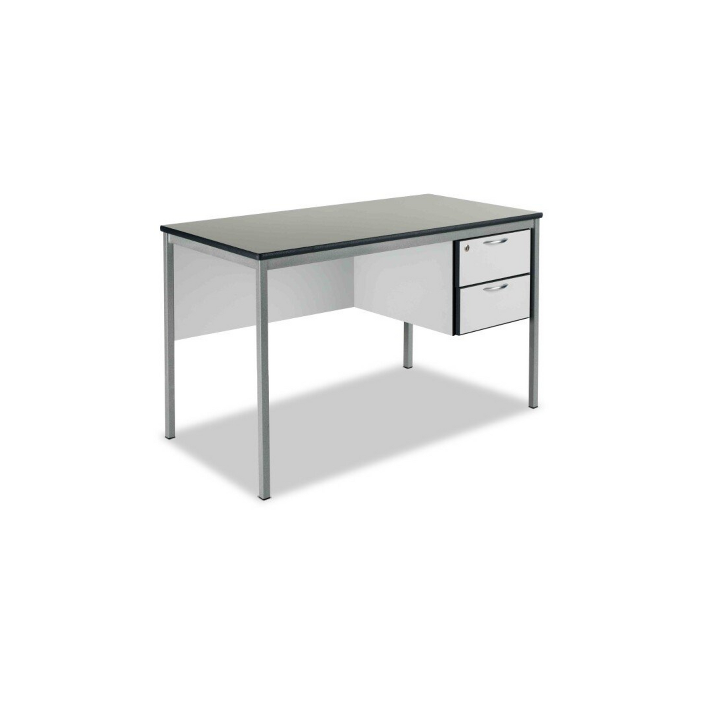 Teachers 2 Drawer Desk Fully Welded Frame 1200 x 600mm - PU Edge