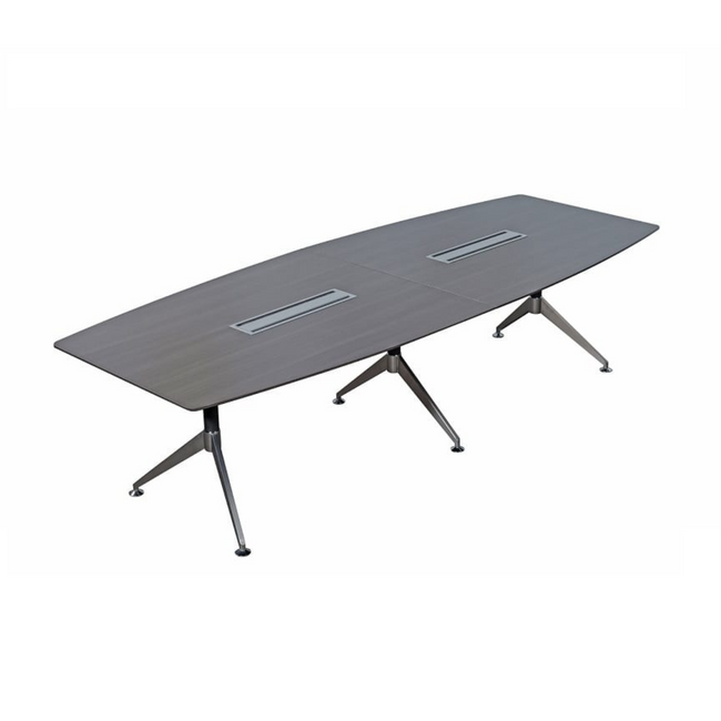 Nero Executive Boardroom Table – Walnut & Anthracite with Brushed Metal Comms Box