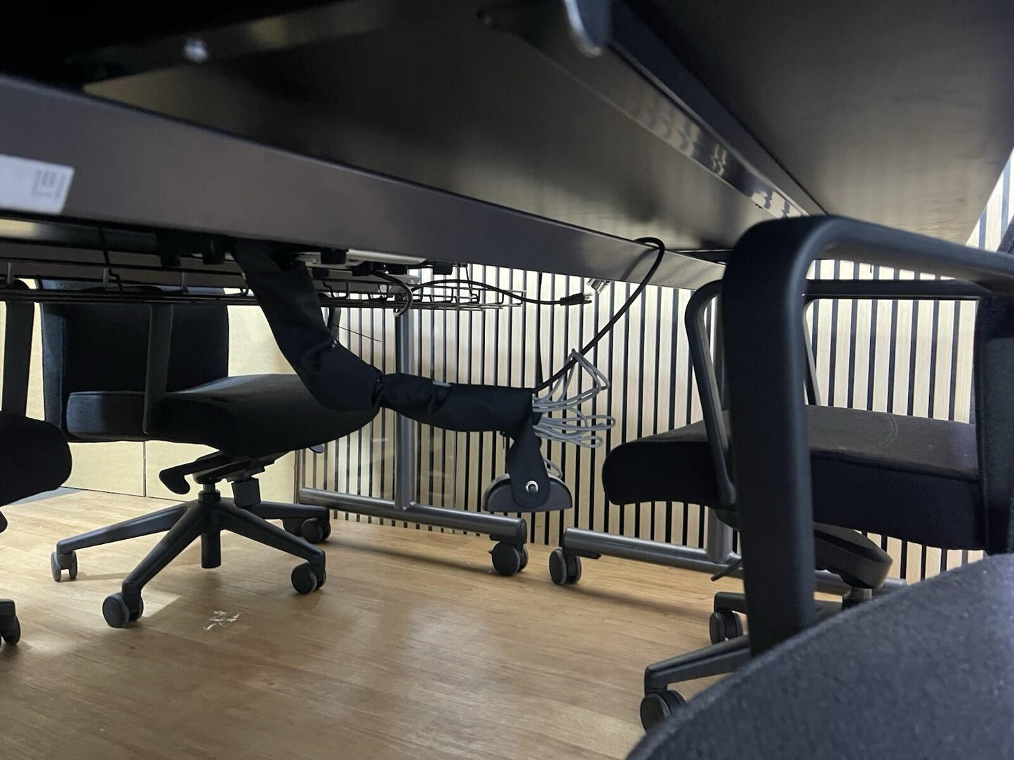 Executive Meeting Table With Power Supply- Adjustable Swivel Chairs