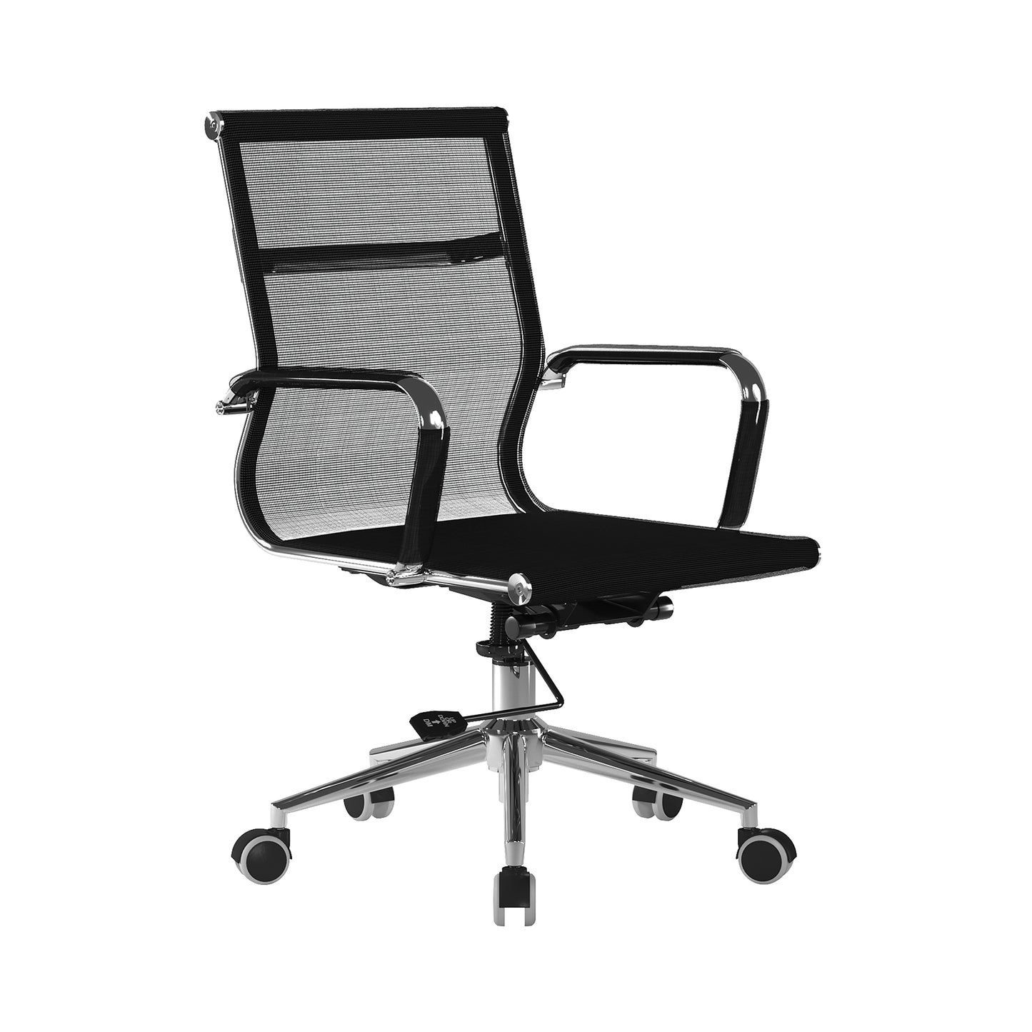 Contemporary Medium Back Bonded Leather Executive Armchair with Chrome Base
