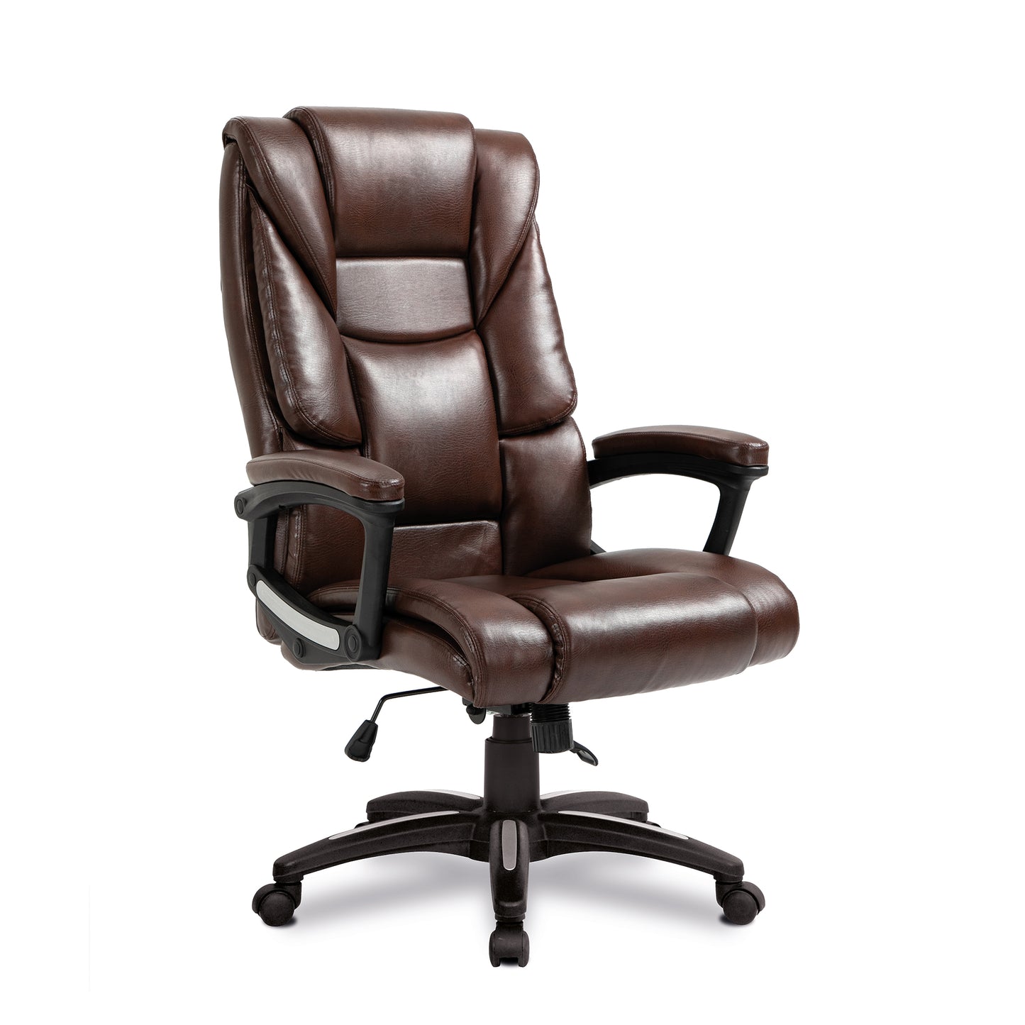 Oversized High Back Leather Effect Executive Chair with Integral Headrest