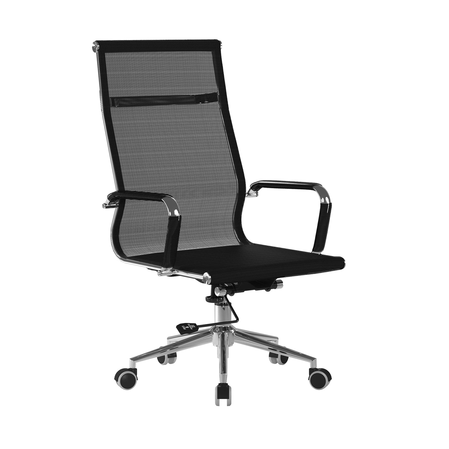 Contemporary High Back Bonded Leather Executive Armchair with Chrome Base