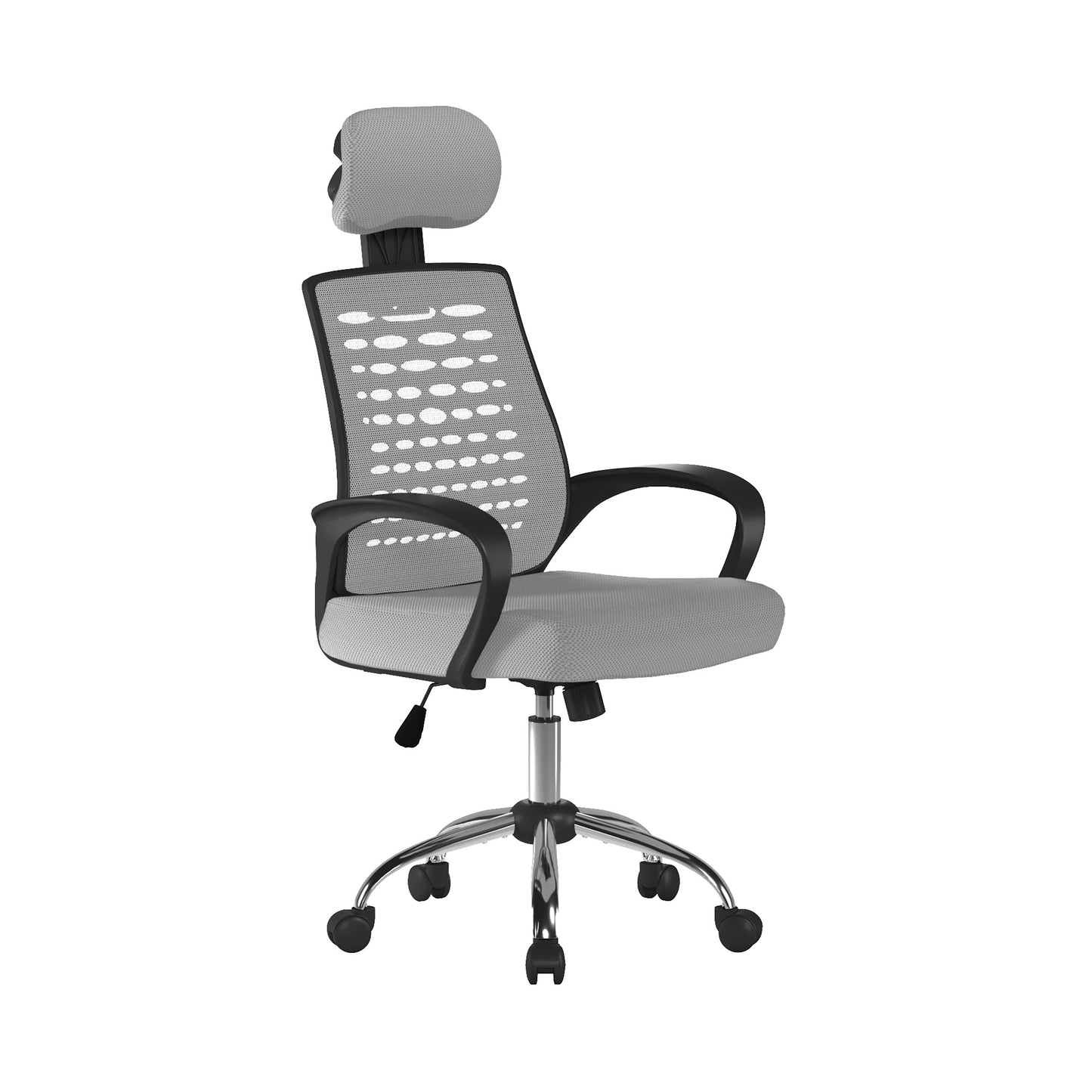 High Back Mesh Chair with Height Adjustable Headrest & Fixed Sturdy Arms