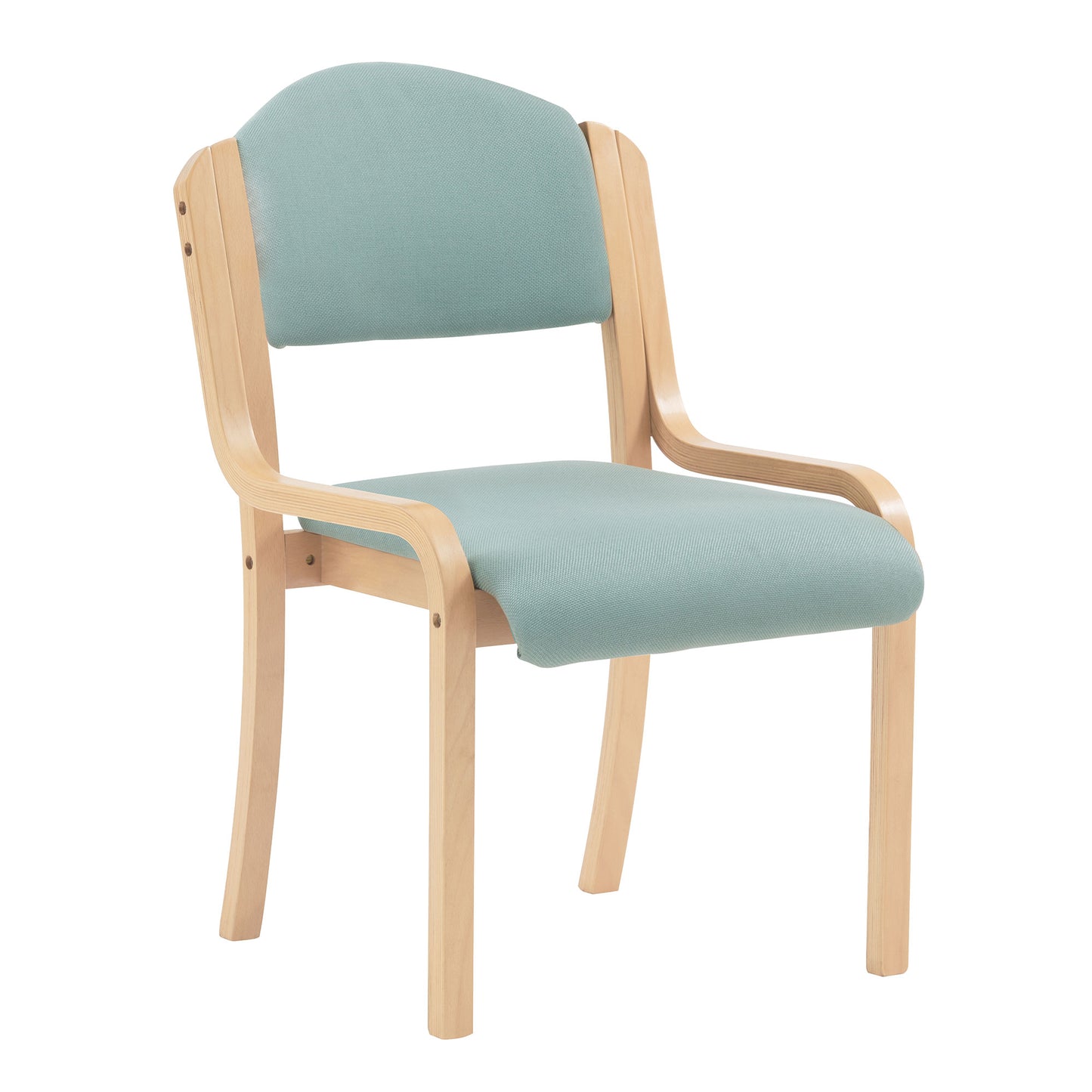 Beech Framed Stackable Side Chair with Upholstered and Padded Seat and Backrest