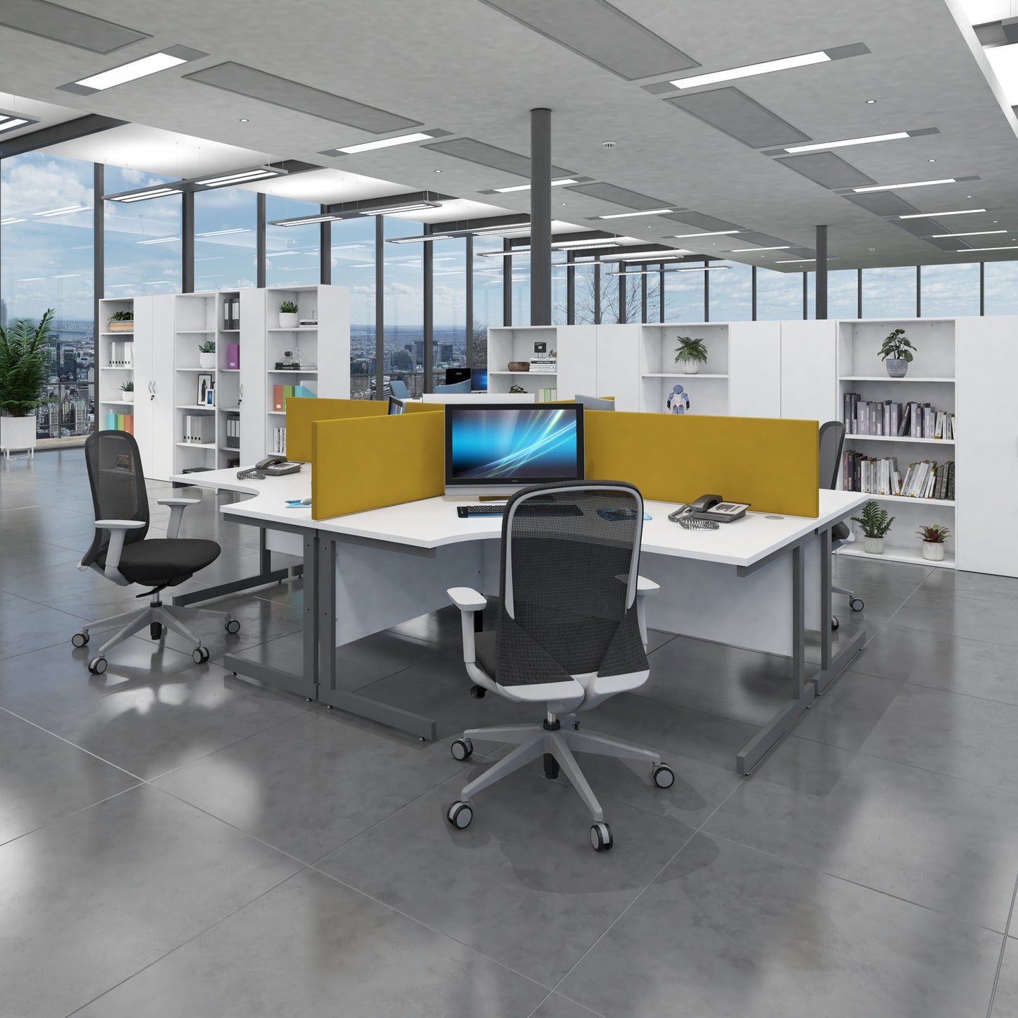 Contract 25 cantilever leg straight desk (Part 2)