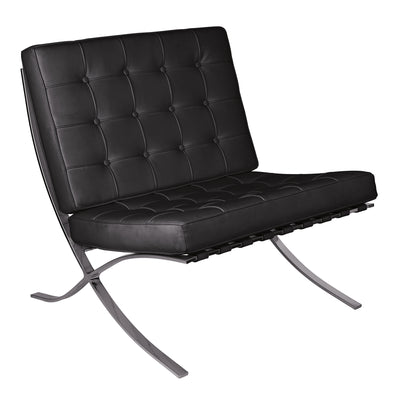 Contemporary Oversized Leather Faced Reception Chair with Classic Button Design