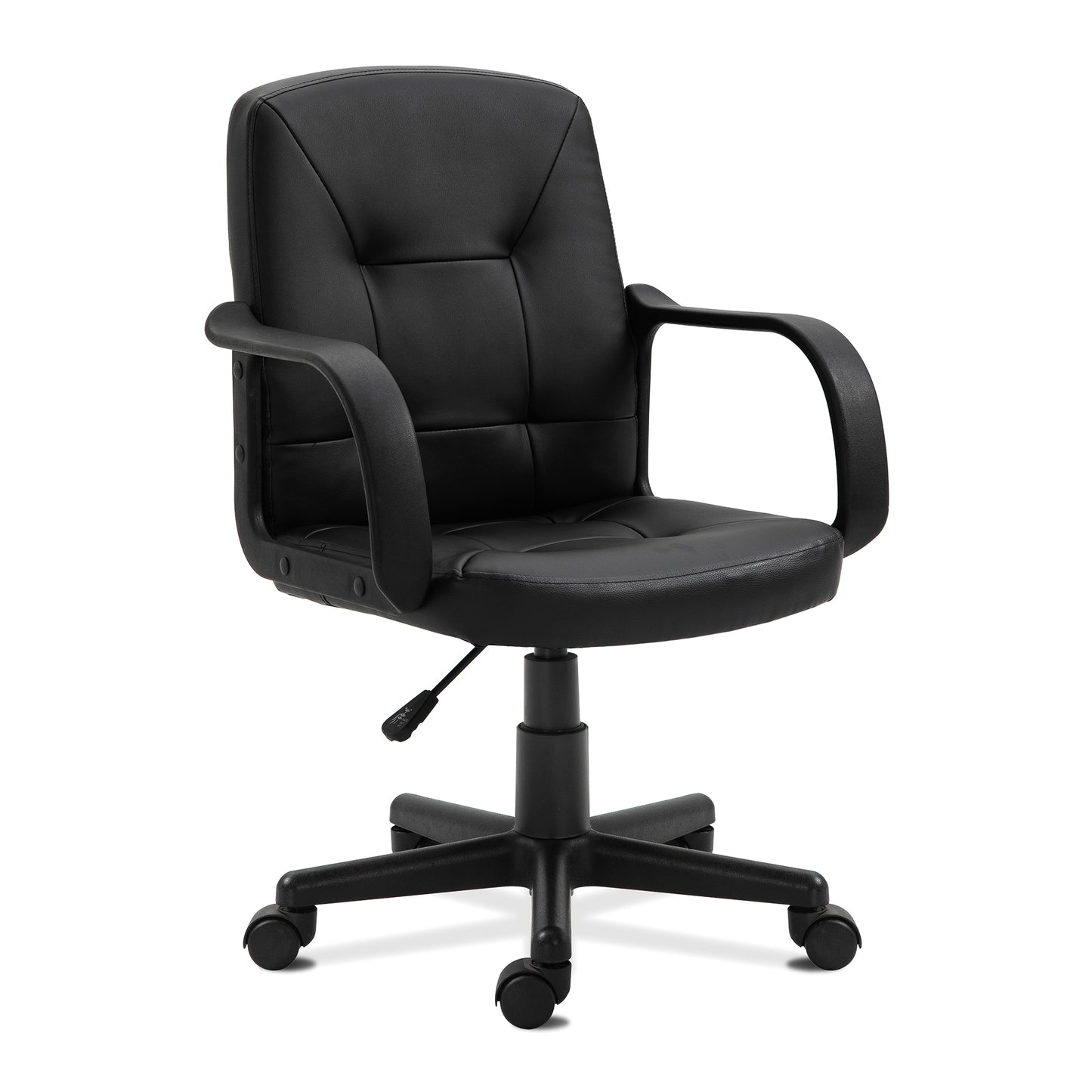Medium Back Leather Faced Executive Armchair with Decorative Stitching Detail