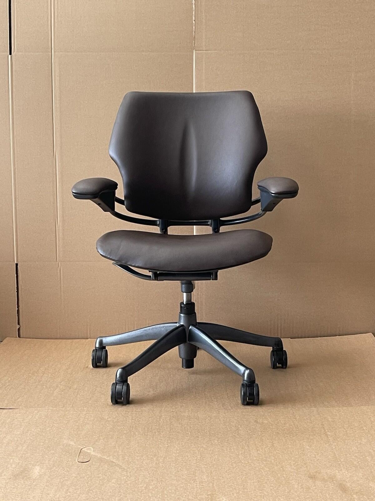 Humanscale Freedom Chair In Dark Chocolate Brown Leather (Rrp£39) UK Delivery