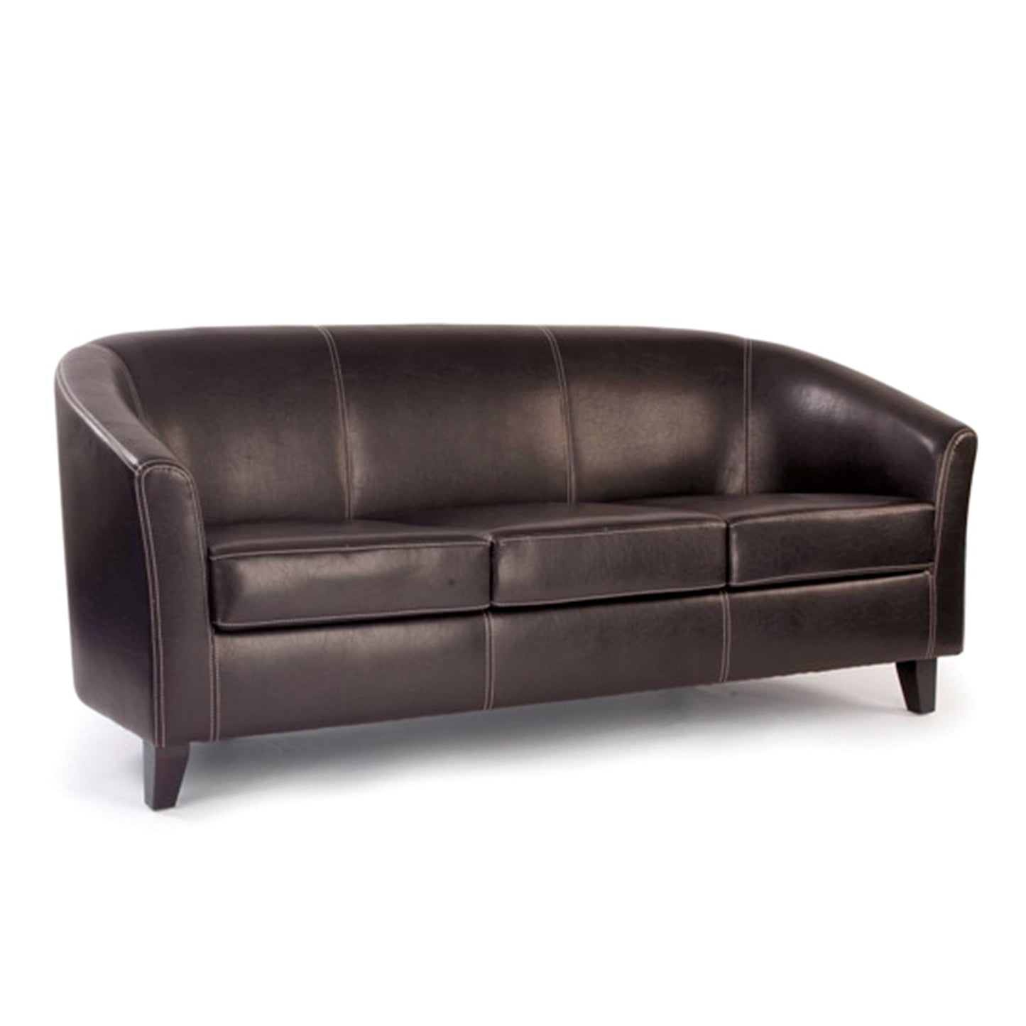 Medium Back Tub Style Three Seater Sofa Upholstered in a durable Leather Effect Finish