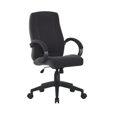 High Back Fabric Manager Chair with Padded Armrests, Deep Plush Back and Seat & Butterfly Mechanism