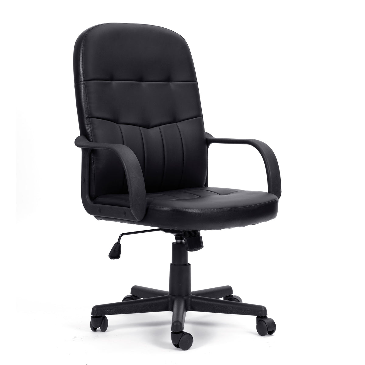 High Back Bonded Leather Manager Chair with Integrated Lumbar Support