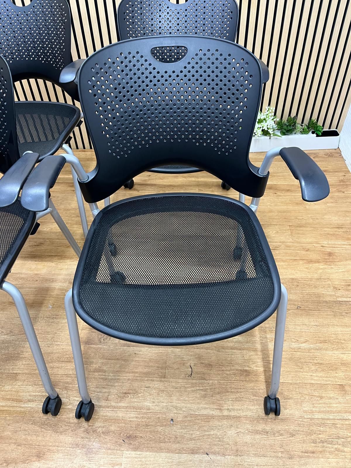 Herman Miller Caper Chairs Black | Stackable Ergonomic Meeting Chairs | UK Delivery