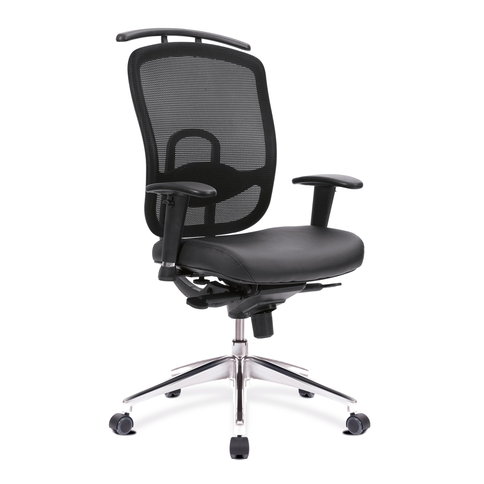 Freedom – High Back Mesh Executive Armchair with Coat Hanger And Chrome Base – Black