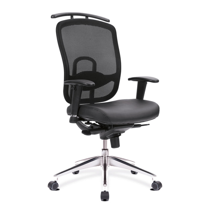 Freedom – High Back Mesh Executive Armchair with Coat Hanger And Chrome Base – Black