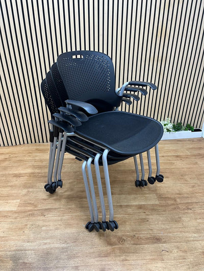 Herman Miller Caper Chairs Black | Stackable Ergonomic Meeting Chairs | UK Delivery