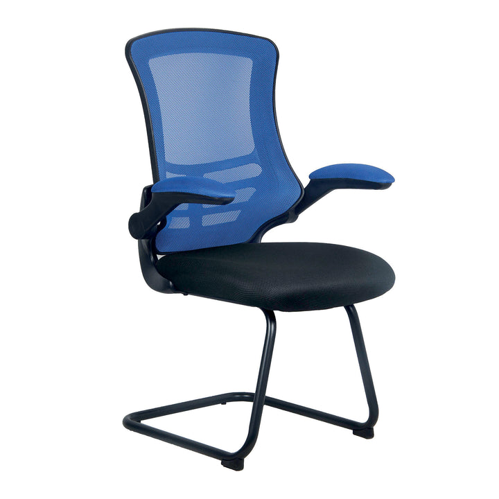 Luna - Best Selling Designer Cantilever Black Framed Mesh Chair with Folding Arms