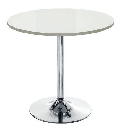 Ellipse Trumpet Base|Round|Bistro Table|800 Diameter|White-Chrome