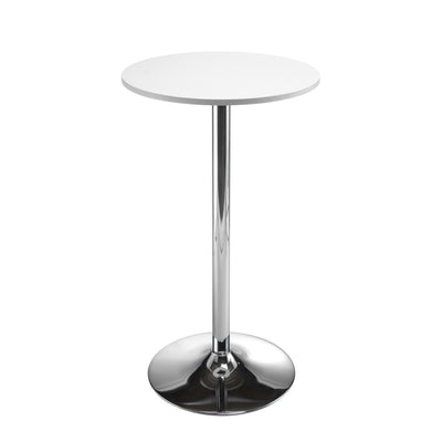 Astral Trumpet Base|Round|Bistro High Table|600 Diameter|White-Chrome