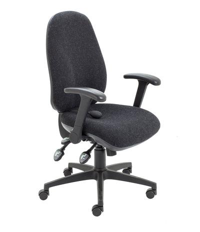 Maxi Ergo Chair With Lumbar Pump with Folding Arms|Charcoal