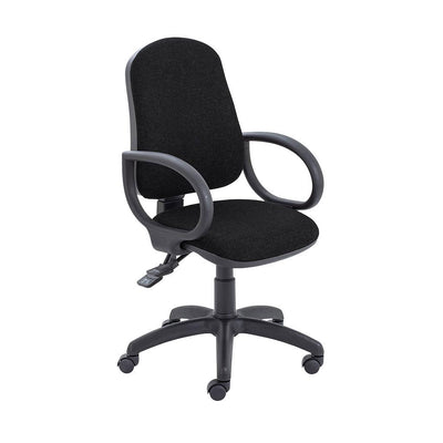 Calypso 2 Deluxe Chair With Fixed Arms|Black Pu