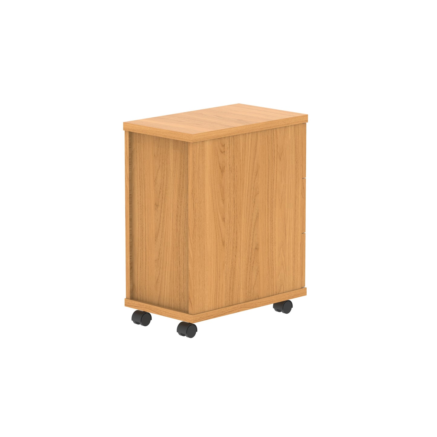 Core|3 Drawer|Narrow Mobile Under Desk Pedestal (FSC)|Norwegian Beech