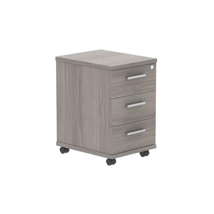 Core|3 Drawer|Tall Mobile Under Desk Pedestal (FSC)|Alaskan Grey Oak