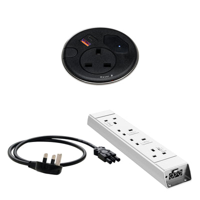 Malmo In Desk Grommet Power Bundle | Black
