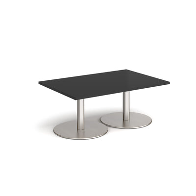 Monza rectangular coffee table with flat round bases - MCR1200-BS-BK
