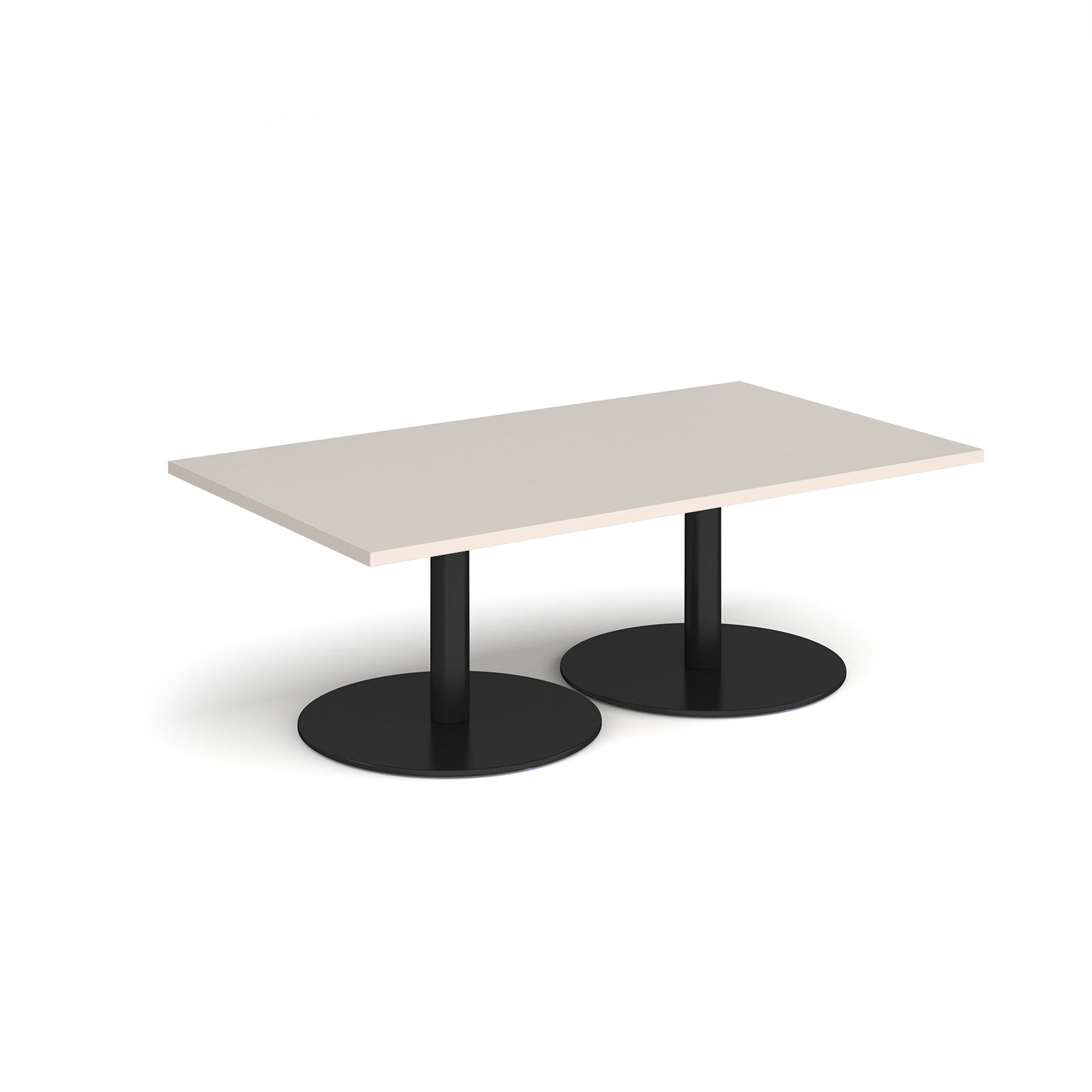 Monza rectangular coffee table with flat round bases
