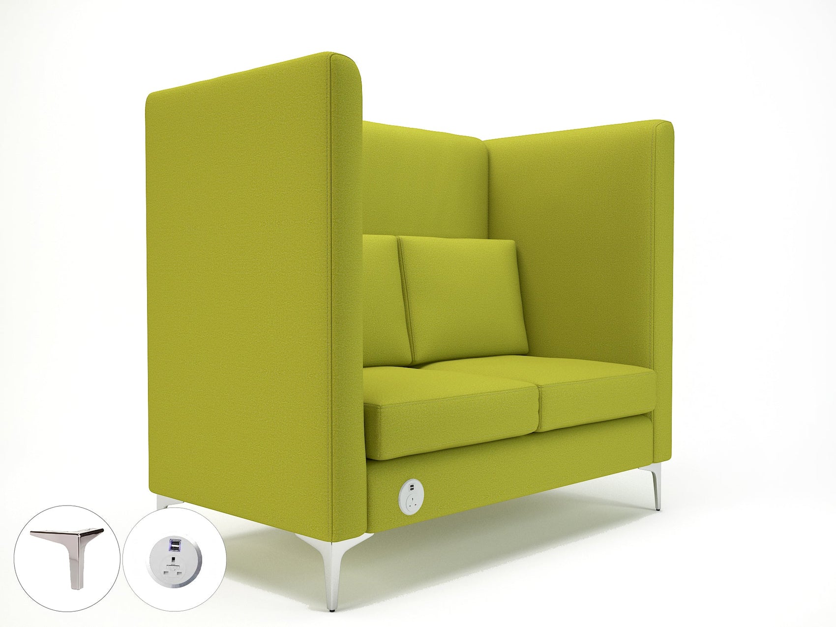 Altus 128cm Wide Privacy Booth in Warwick Dolly Fabric with or without Socket