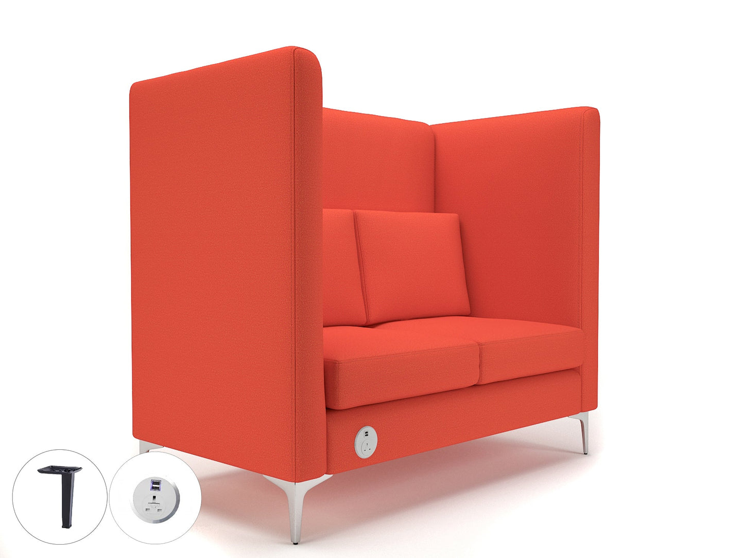 Altus 128cm Wide Privacy Booth in Warwick Dolly Fabric with or without Socket