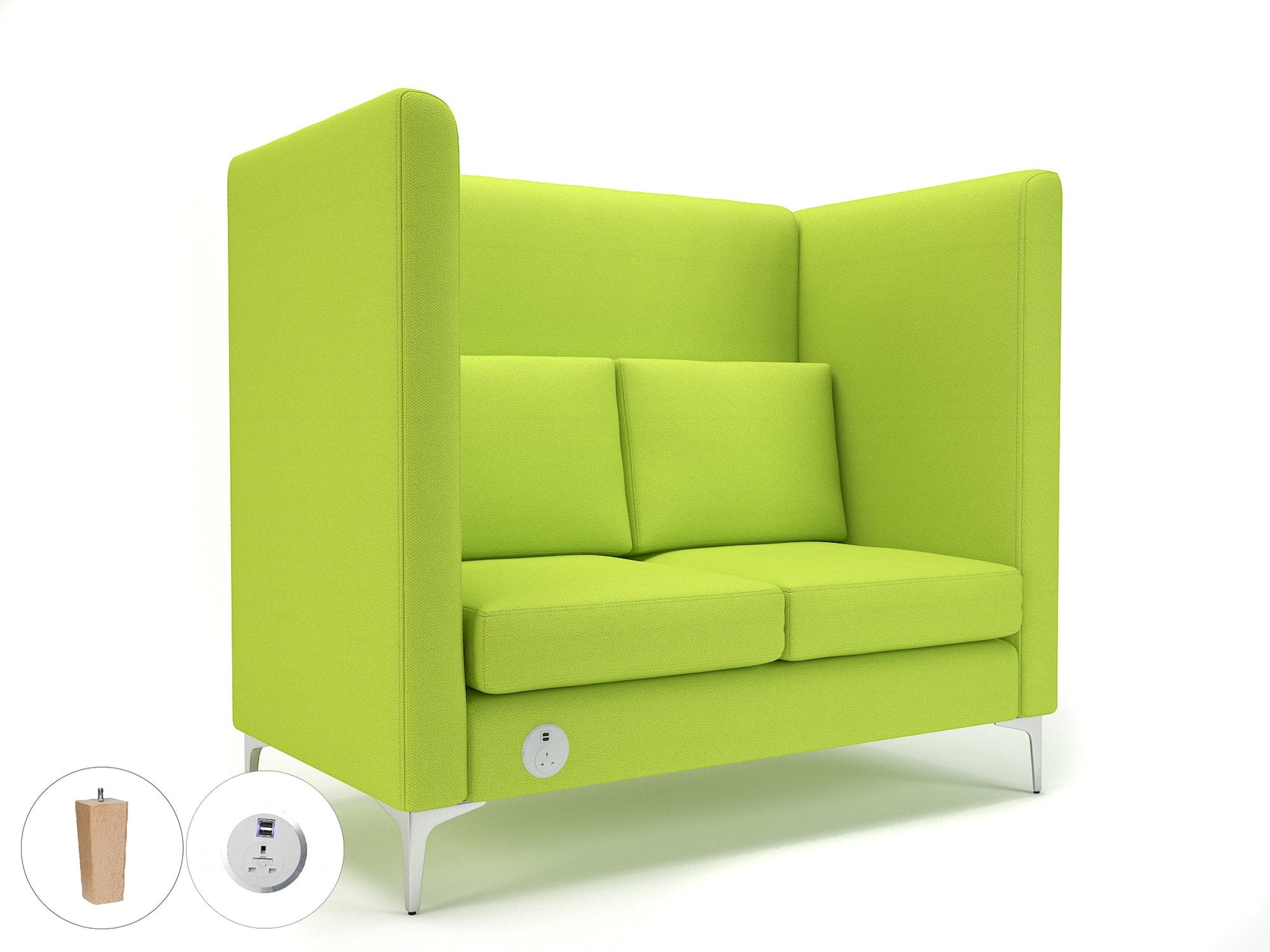 Altus - Wide Privacy Booth in Camira Era Fabric with or without sockets