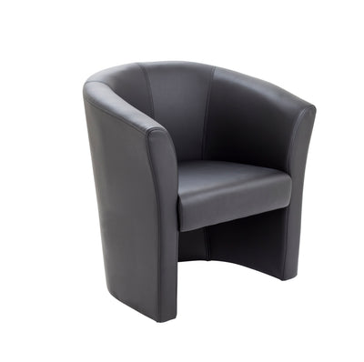 Tub Armchair|Leather Look|Black