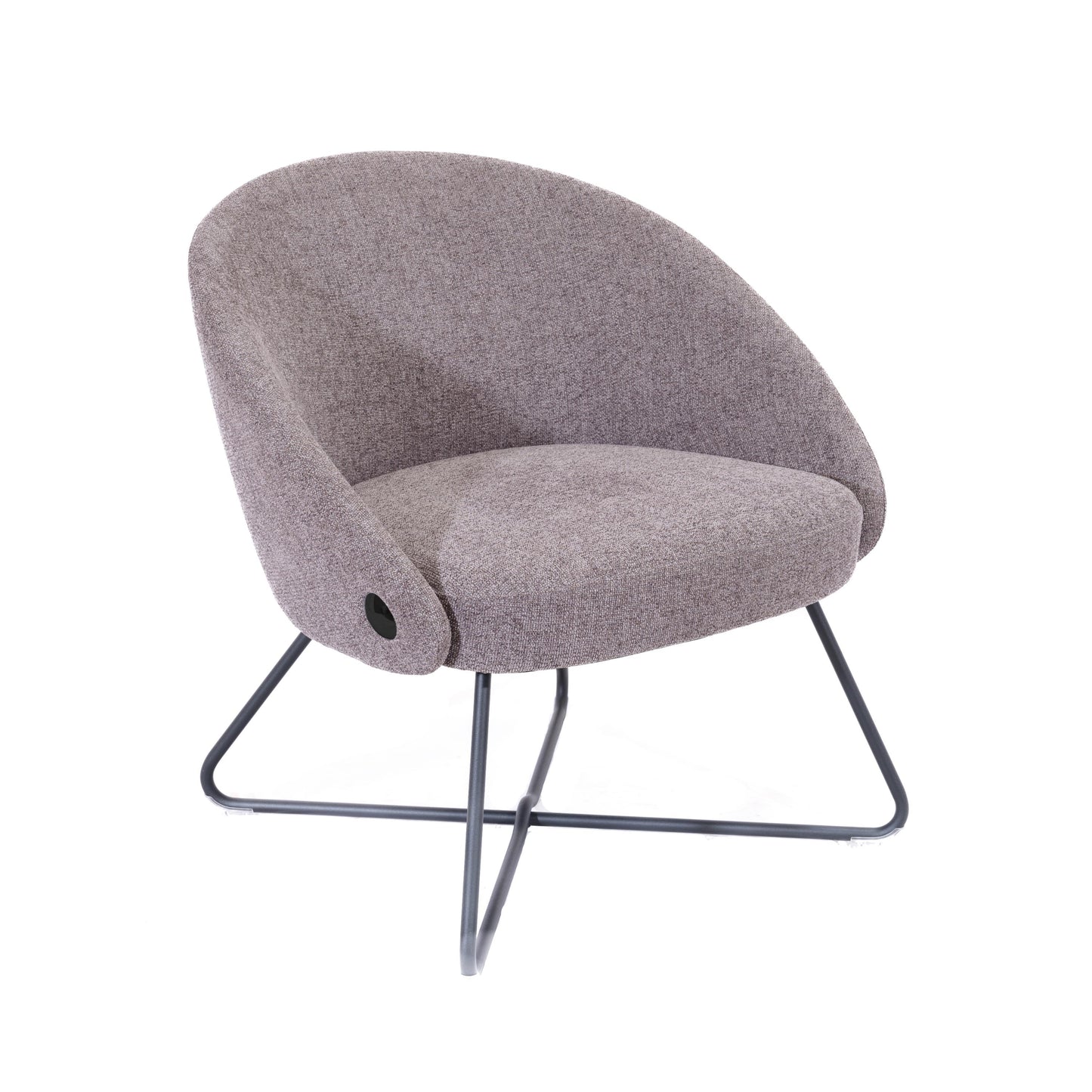 Pocket Reception Chair|Black Wire Base|Grey
