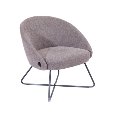 Pocket Reception Chair|Black Wire Base|Grey