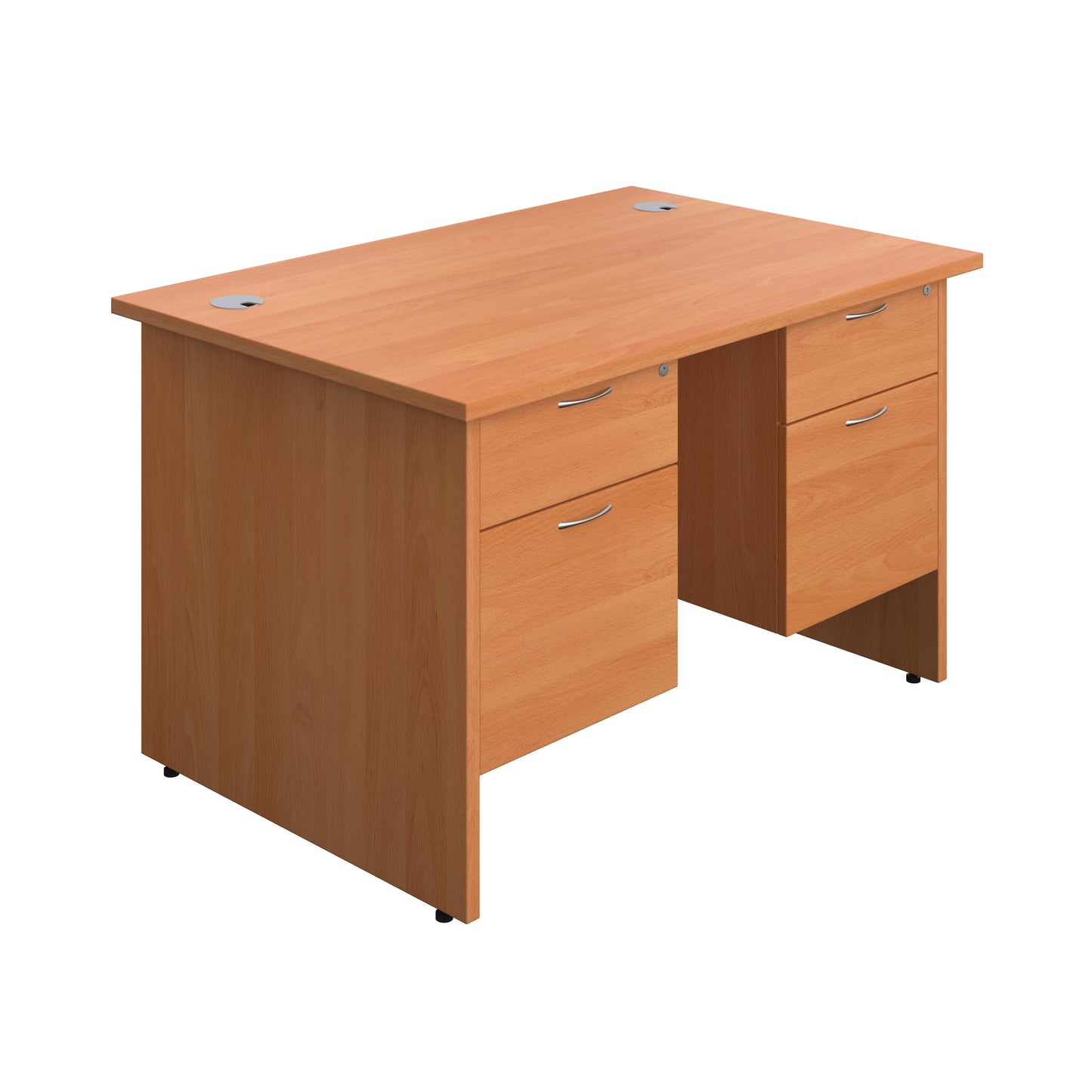 Aztec|Panel|Rectangular Desk with 2 and 2 Drawer Fixed Pedestal|1200x800|Beech