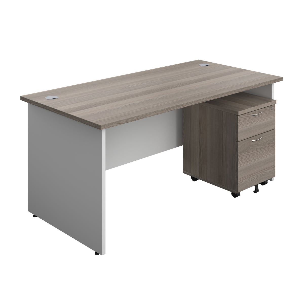 Panel Plus Rectangular Desk + 2 Drawer Mobile Pedestal Bundle (FSC)