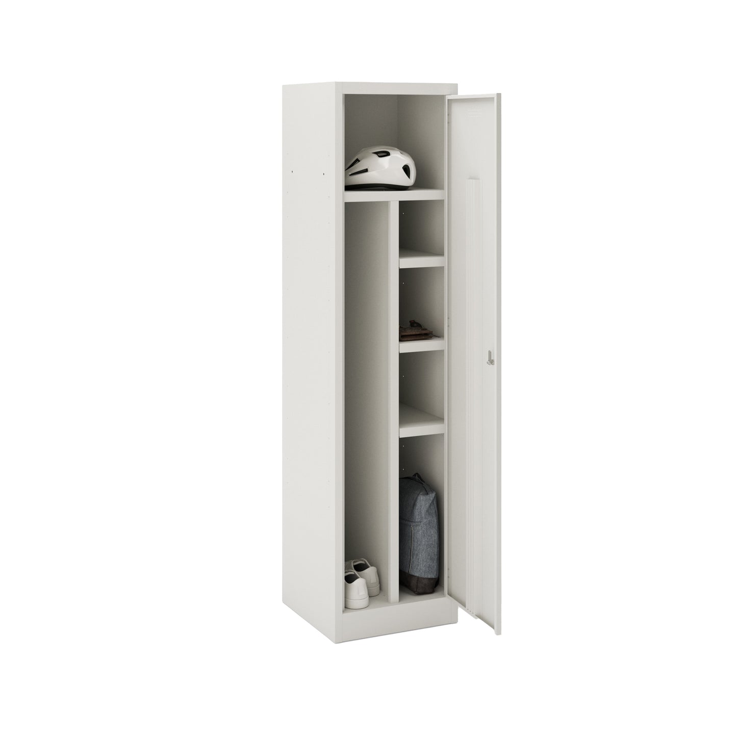 Workwear Combi Locker with x1 Full Width Shelf and x3 Half Width Shelves|Light Grey