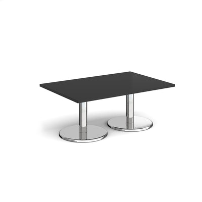 Pisa rectangular coffee table with round bases - PCR1200-BK