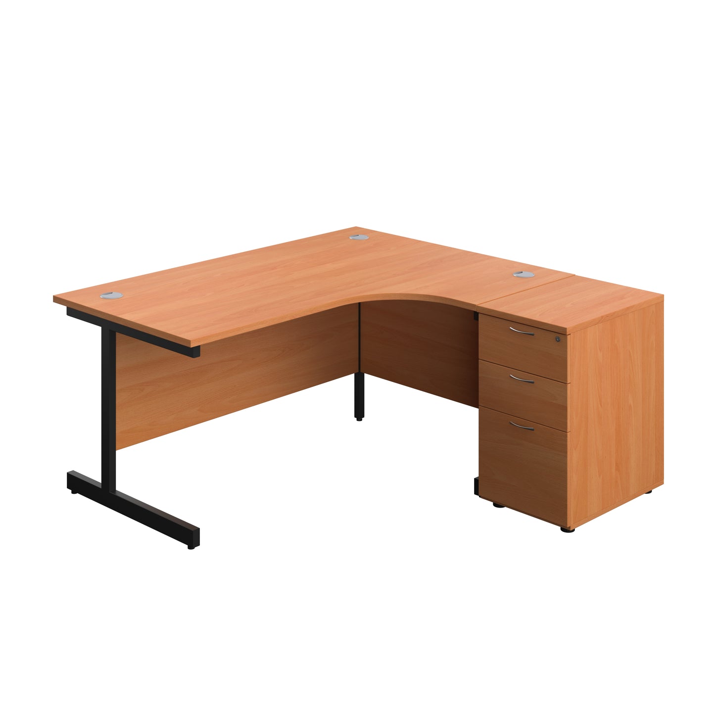 Aztec|Single Upright|Right Hand|Radial Desk|1600x1200|Beech-Black