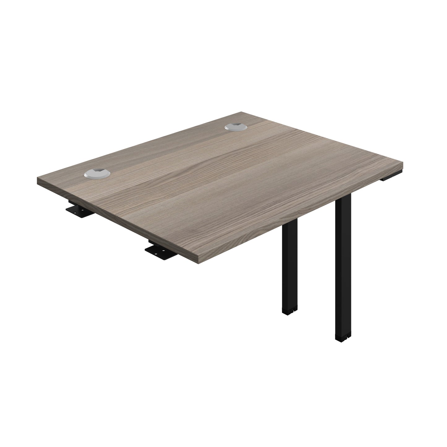 Synergy|1P Bench Extension|Cable Ports|1000X700|Grey Oak-Black