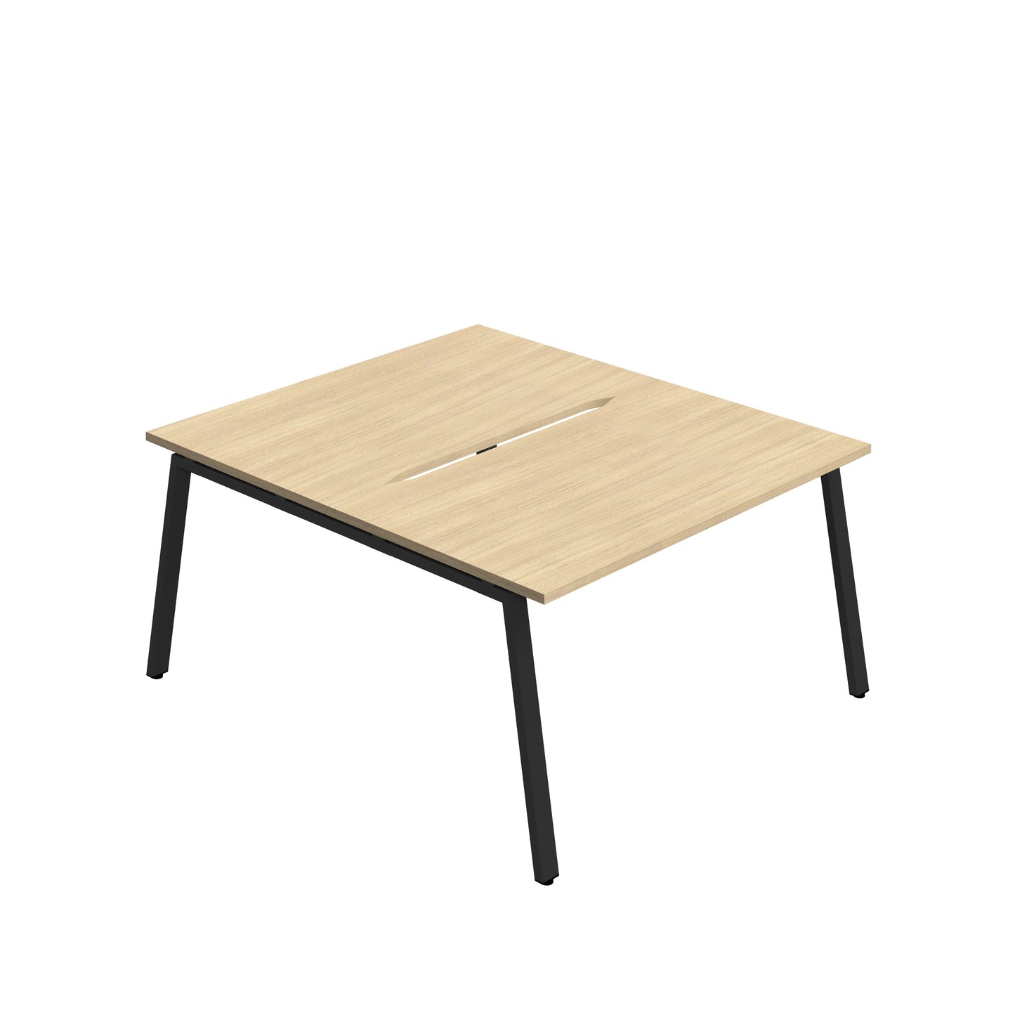 Synergy|2P Bench Desk|Cut Out|A-Frame|1200X800|Nova Oak-Black