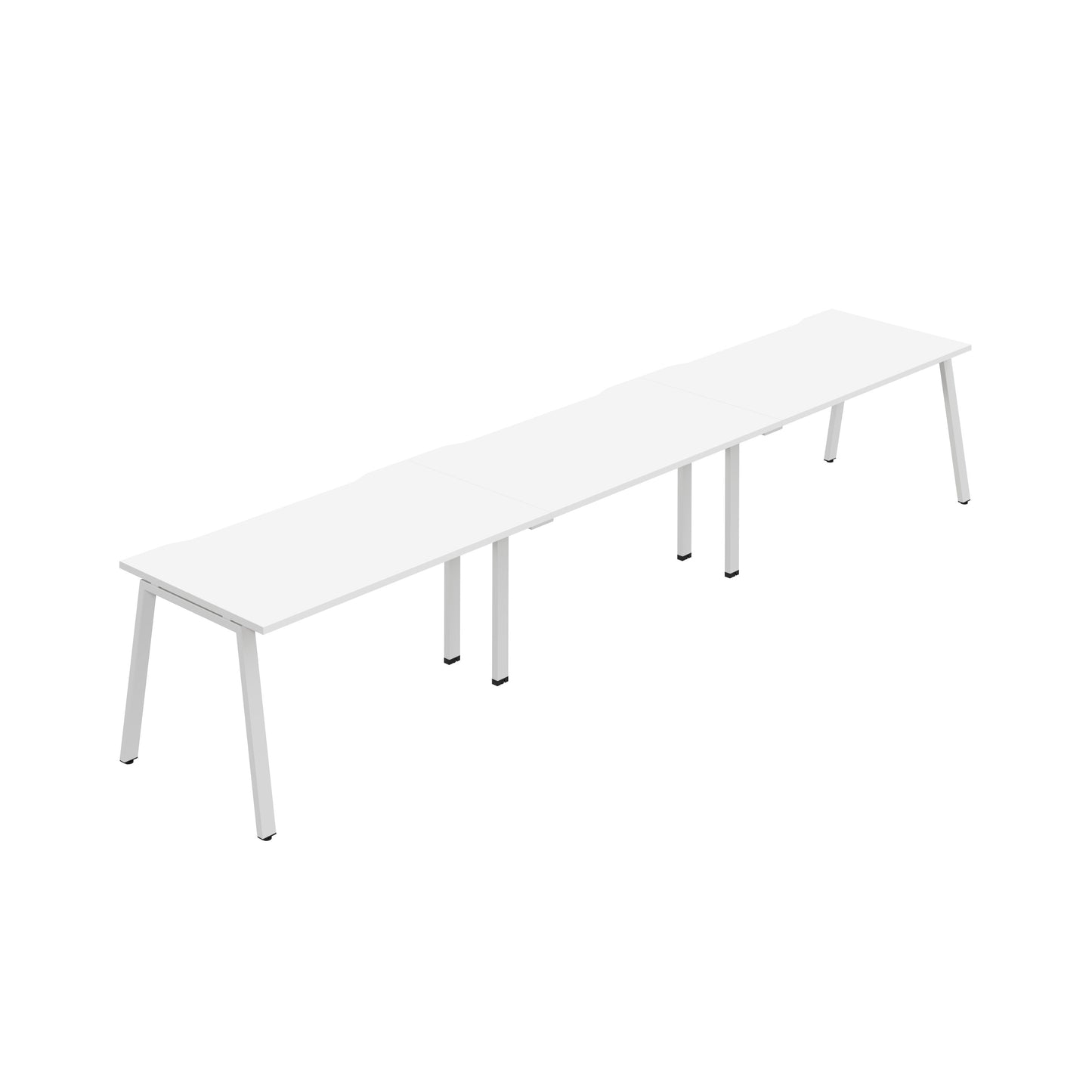 Synergy|3SP Bench Desk|Cut Out|A-Frame|1200X800|White-White