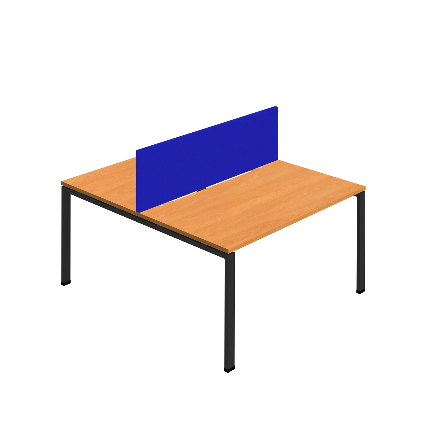 Synergy|2P Bench Desk|Cut Out|Goal Post|1200X800|Beech-Black|Royal Blue Screen