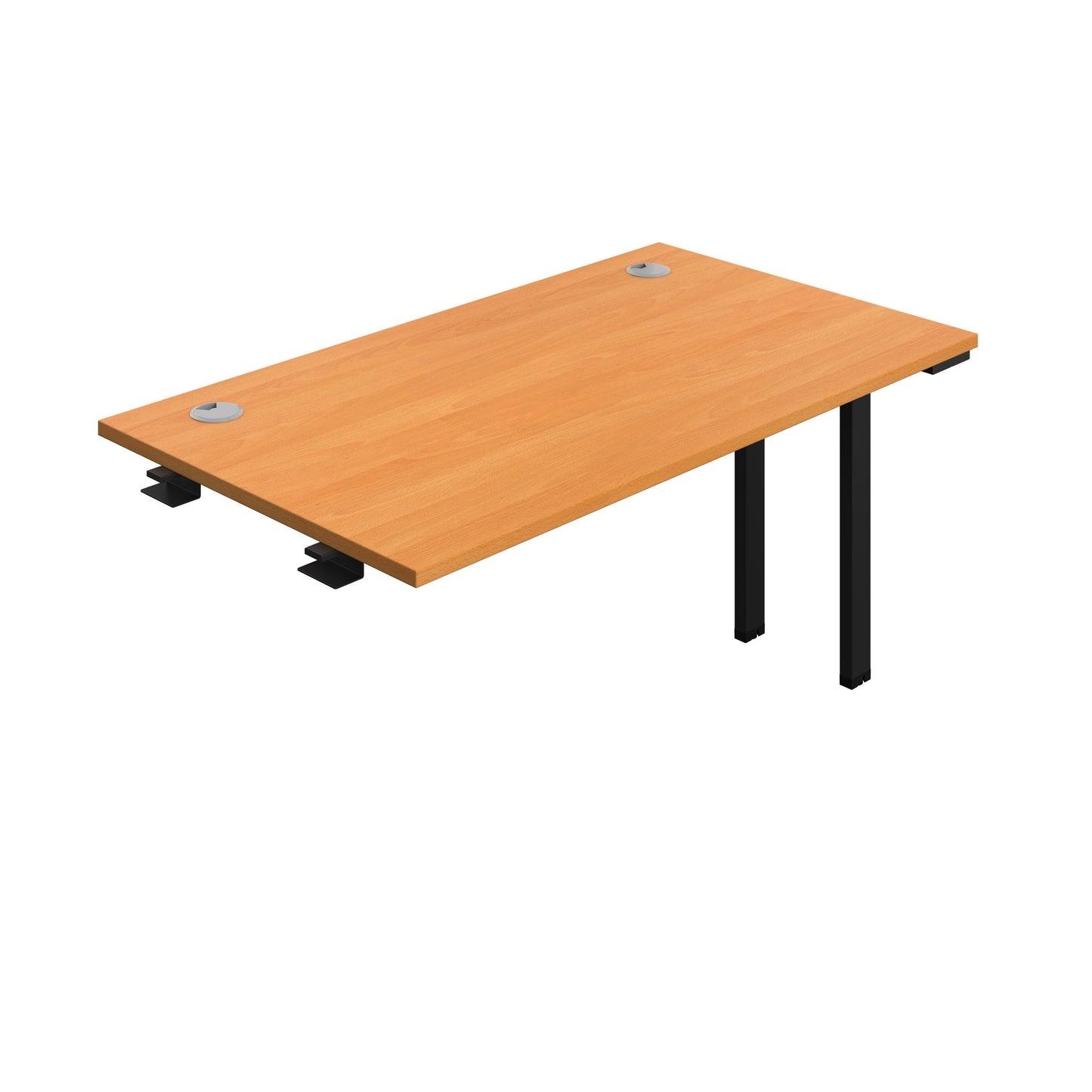 Synergy|1P Bench Extension|Cable Ports|1400X700|Beech-Black