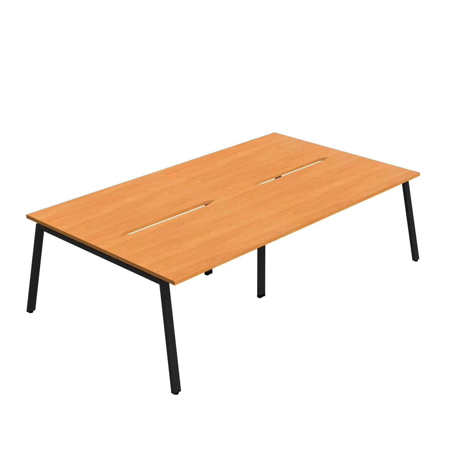 Synergy|4P Bench Desk|Cut Out|A-Frame|1400X800|Beech-Black