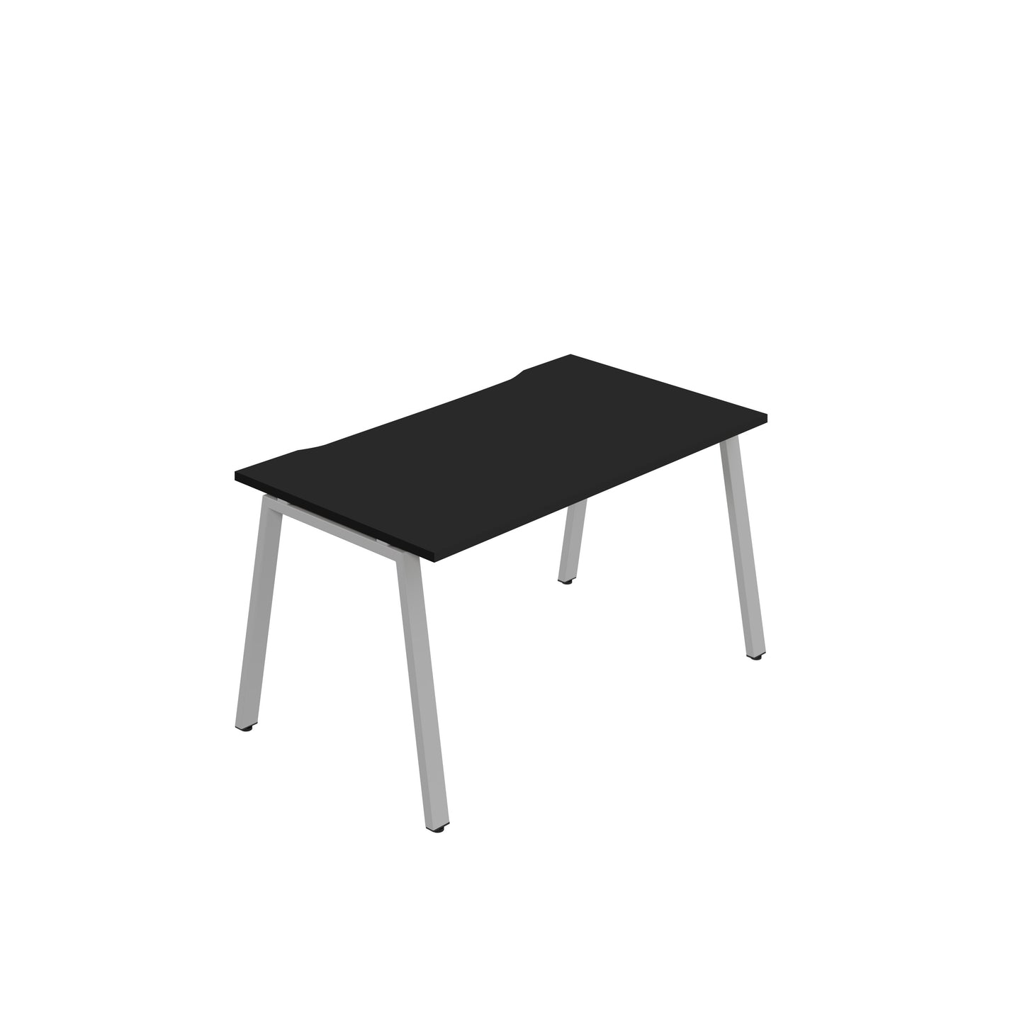 Synergy|1P Bench Desk|Cut Out|A-Frame|1400X800|Black-Silver